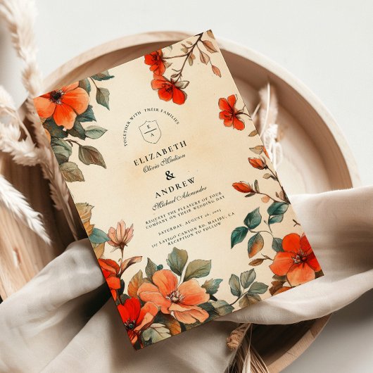 オレン素朴ジフローラ結婚ズ 招待状