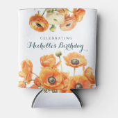 オレン素朴ジホワイトガーデンフローラ誕生日クール 缶クーラー (正面)