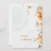 オレン素朴ジボホウォーターカラー赤面結婚ズ 招待状 (裏面)