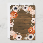 オレン素朴ジボホ |水彩の木材の外観結婚' 招待状 (裏面)