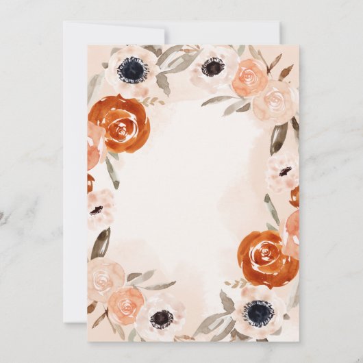 オレン素朴ジボホ |水彩赤面洗礼 招待状 (裏面)