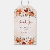 オレン素朴ジボホ |水彩赤面結婚ズ ギフトタグ (正面)