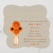 オレン素朴ジメイスンジャー婚約パーティ招待状 招待状 (正面/裏面)