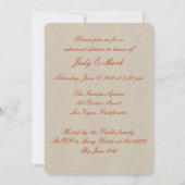 オレン素朴ジメイソンジャースリハーサルディナー招待状 招待状 (裏面)