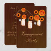 オレン素朴ジメイソンジャース婚約パーティ招待状 招待状 (正面/裏面)