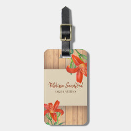 オレン素朴ジリリ植物イラストレーション ラゲッジタグ