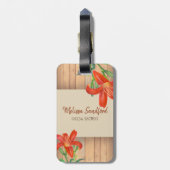 オレン素朴ジリリ植物イラストレーション ラゲッジタグ (裏面縦)