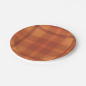 オレン素朴ジ秋秋プレイドタータンチェック ペーパープレート (アングル)
