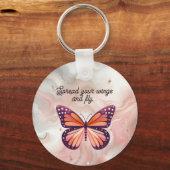 オレン素朴ジ（昆虫）オオカバマダラ、モナーク蝶とことわざ キーホルダー (正面)