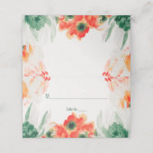 オレン素朴ジ、緑、ホワイトウォーターのカラーフローラ プレイスカード (外部開封)