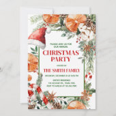 オレン素朴モダンジの柑橘系クリスマスパーティー 招待状 (正面)