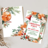 オレン素朴モダンジの柑橘系クリスマスパーティー 招待状