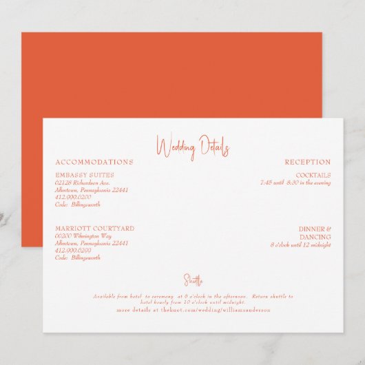 オレン結婚ジ詳細 招待状 (正面/裏面)