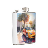 オレン絵を描ジスポーツカーの フラスク (右)