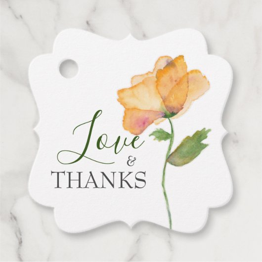 オレン絵を描ジ水の色の花ギフトラベル フェイバータグ (正面)
