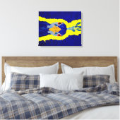 オレン絵画ジの目で孔雀の抽象芸術 キャンバスプリント (インサイチュ (寝室))