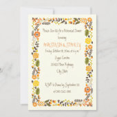 オレン縁どジ結婚フローラのリハーサル 招待状 (正面)