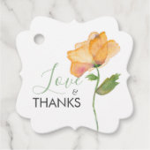 オレン色彩の鮮やかジの花の水彩ポピー フェイバータグ (正面)