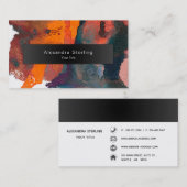 オレン芸術的ジ抽象芸術ウォーターカラーアート 名刺 (正面/裏面)