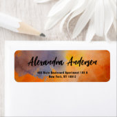 オレン芸術的モダンジ水カラー差出人住所 ラベル (インサイチュ)