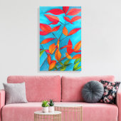 オレン葉ジオリジナル水彩画 キャンバスプリント (インサイチュ (リビング))