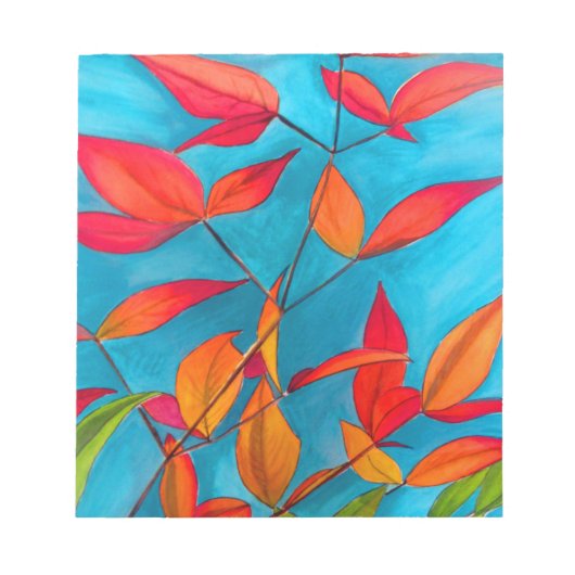 オレン葉ジオリジナル水彩画 ノートパッド (正面)