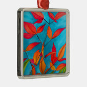 オレン葉ジオリジナル水彩画 メタルオーナメント (右)