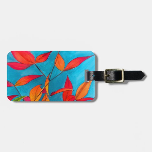 オレン葉ジオリジナル水彩画 ラゲッジタグ (正面横)