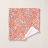 オレン葉ジタオルの白 バスタオルセット (ウォッシュタオル)