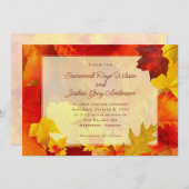 オレン葉ジ秋秋結婚の式典 招待状 (正面/裏面)