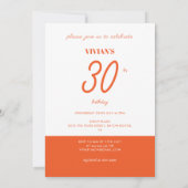 オレン誇りを持ったジレディ猫好き30歳の誕生日 招待状 (裏面)