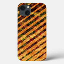 オレン風変わりジストライプとスクラッチ小さな正方形 iPhone 13ケース