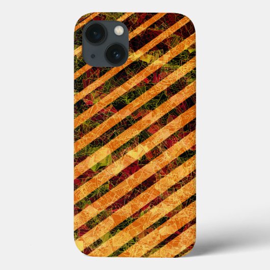 オレン風変わりジストライプとスクラッチ小さな正方形 Case-Mate iPhoneケース (裏面)