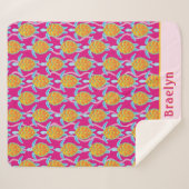 オレン魅力的ジピンクシータートルアート シェルパブランケット (正面(横))