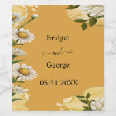 オレン魅力的ジレトロ結婚フローラ ワインラベル (シングルラベル)