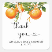 オレン鮮やかジの水の色ありがエレガントとう スクエアシール (正面)