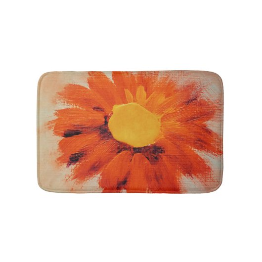 オレン鮮やかジひまわり バスマット (正面)