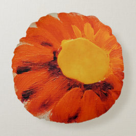 オレン鮮やかジひまわり ラウンドクッション