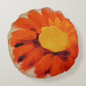 オレン鮮やかジひまわり ラウンドクッション (裏面)