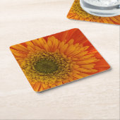 オレン鮮やかジゲルベラデイジー スクエアペーパーコースター (アングル)