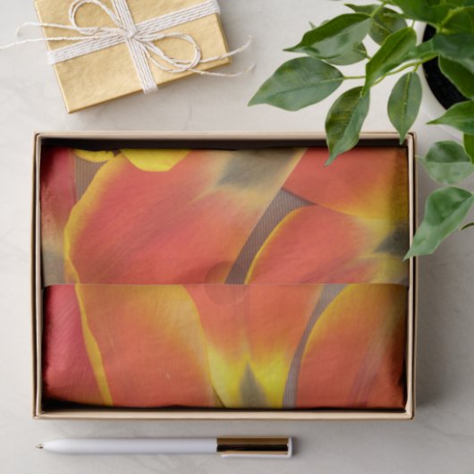 オレン鮮やかジチューリップペタル写真任意の大事な行事 薄葉紙 (ギフト)