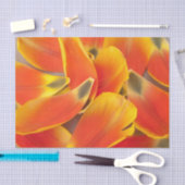 オレン鮮やかジチューリップペタル写真任意の大事な行事 薄葉紙 (クラフト)