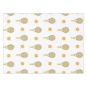 オレン鮮やかジテニスおもしろいパーソナライズされた選手かわいい テーブルクロス (正面(横))