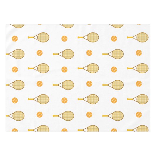 オレン鮮やかジテニスおもしろいパーソナライズされた選手かわいい テーブルクロス (正面(横))