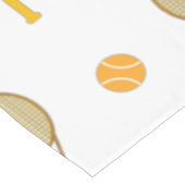 オレン鮮やかジテニスおもしろいパーソナライズされた選手かわいい テーブルクロス (アングル)