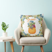 オレン鮮やかジハロウィーンパンプキンウォーターカラーフローラ クッション (椅子)