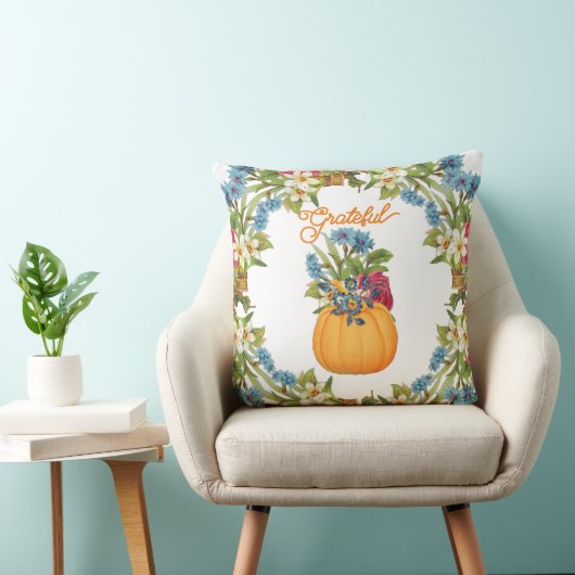 オレン鮮やかジハロウィーンパンプキンウォーターカラーフローラ クッション (椅子)