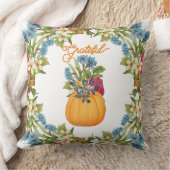 オレン鮮やかジハロウィーンパンプキンウォーターカラーフローラ クッション (ブランケット)