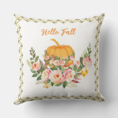 オレン鮮やかジハロー秋パンプキンウォーターカラーバラ クッション (裏面)