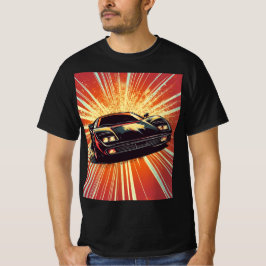 オレン鮮やかジブラックスポーツカー10代のガッズレースカー Tシャツ